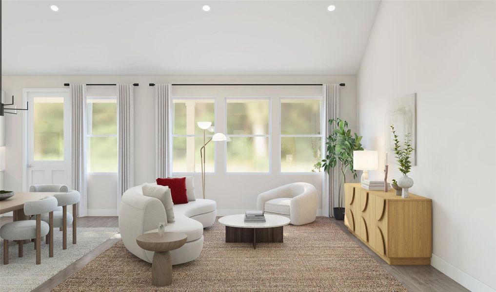 Sun-lit great room (*Artist rendering used for illustration purposes only.)