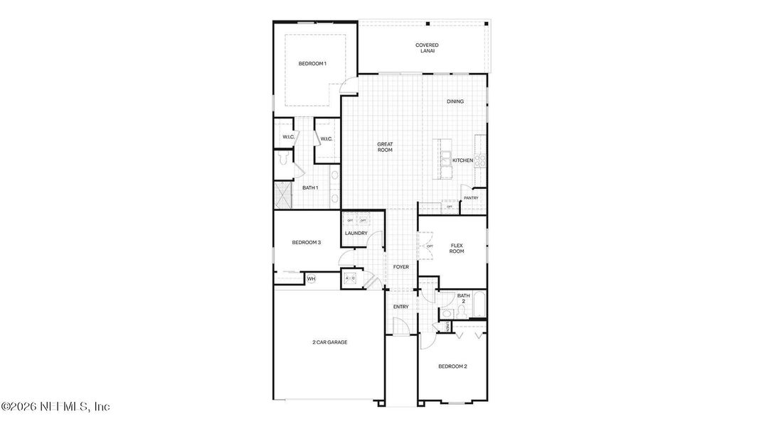 2D floor plan layout of this home in Sawmill Branch, Palm Coast, FL (Image 4).