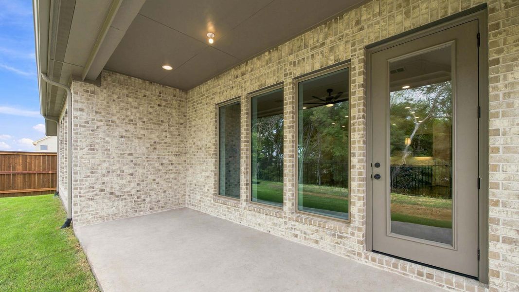 Exterior details and patio area of a home in Mustang Lakes, Celina (Image 3). Exterior details and patio area of a home in Mustang Lakes, Celina (Image 3).