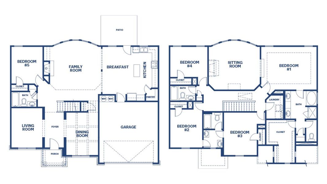 2D floor plan layout of this home in The Gates at Pates Creek, Hampton, GA (Image 2).