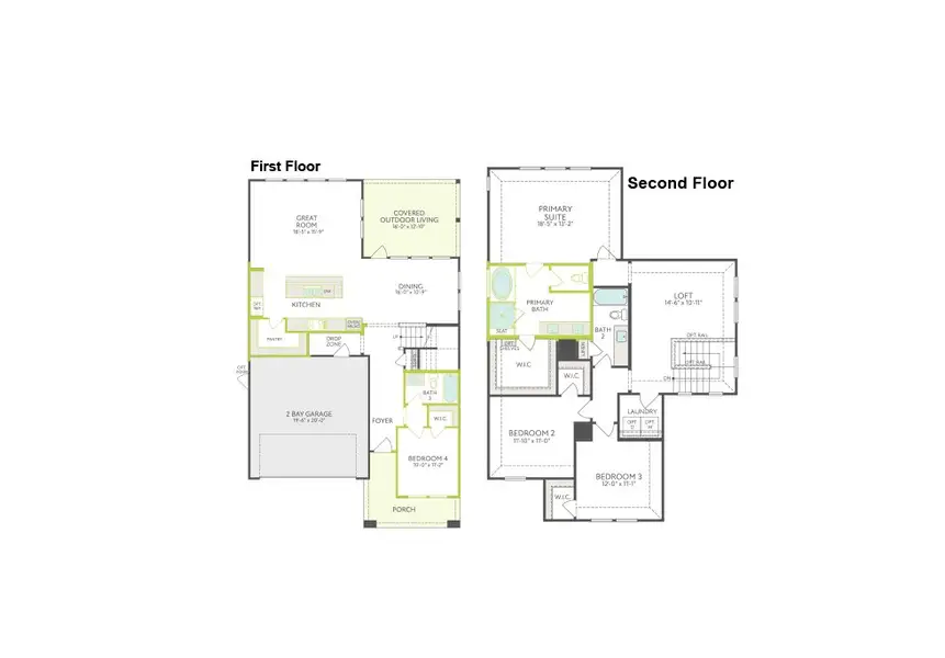 2D floor plan layout of this home in Landmark, Denton, TX (Image 2). 2D floor plan layout of this home in Landmark, Denton, TX (Image 2).