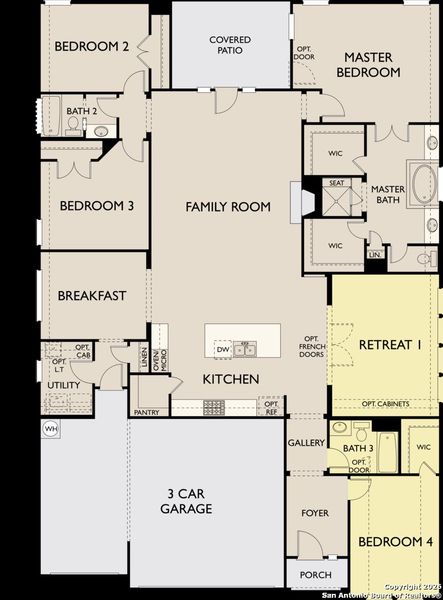 2D floor plan layout of this home in Megan's Landing 70's, Castroville, TX (Image 4).