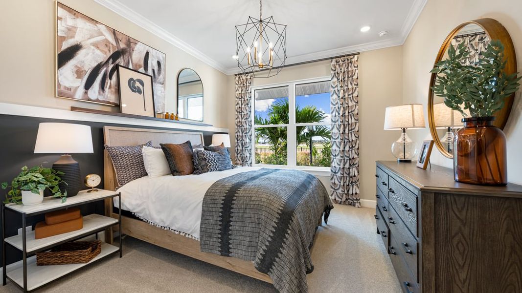 Furnished interior view inside a new home in Esplanade Lake Club, Fort Myers (Image 9).