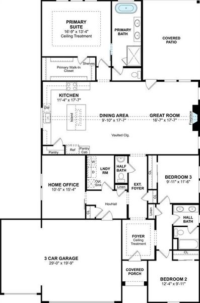 The Tacoma II floor plan by K. Hovnanian Homes. 1st Floor shown. *Prices, plans, dimensions, features, specifications, materials, and availability of homes or communities are subject to change without notice or obligation.