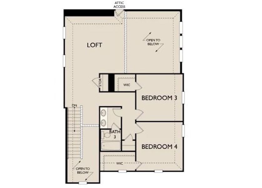 2D floor plan layout of this home in Emory Glen, Magnolia, TX (Image 3).
