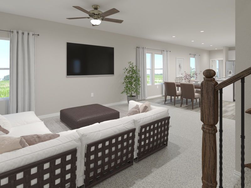Furnished interior view inside a new home in Cibolo Hills West - Spring Series, Fort Worth (Image 4). Furnished interior view inside a new home in Cibolo Hills West - Spring Series, Fort Worth (Image 4).