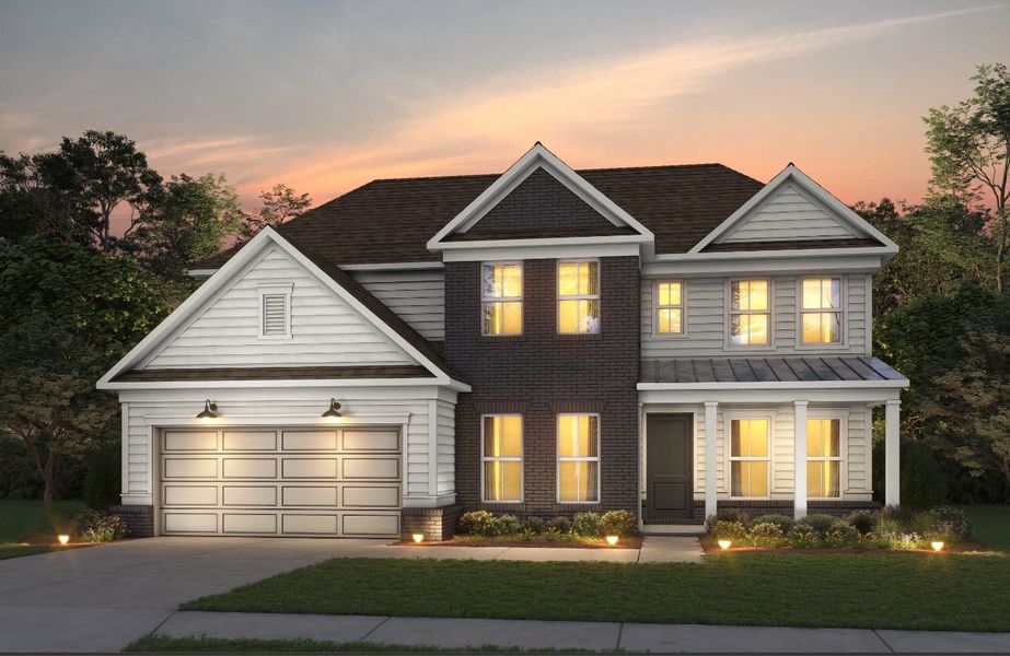 Representative exterior photo of a completed home built from the Vanderbilt by Pulte Homes in Waterside at Pine Island, Columbia, SC (Image 22). Representative exterior photo of a completed home built from the Vanderbilt by Pulte Homes in Waterside at Pine Island, Columbia, SC (Image 22).