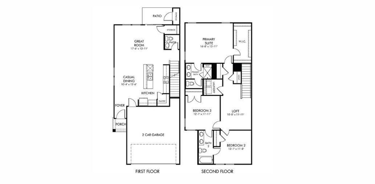 2D floor plan layout of this home in Galloway Ridge, Charlotte, NC (Image 2). 2D floor plan layout of this home in Galloway Ridge, Charlotte, NC (Image 2).