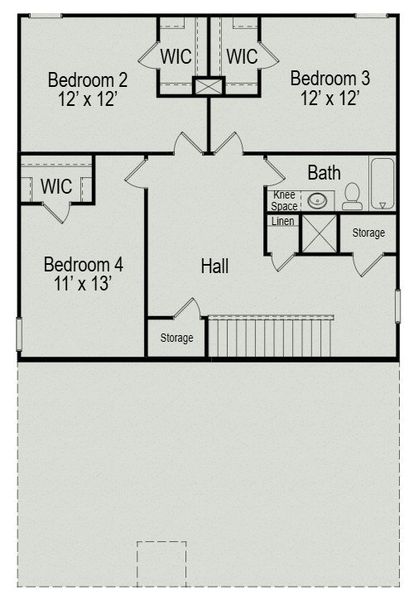 2D floor plan layout of this home in Jackson Hills, Clarksville, TN (Image 4).