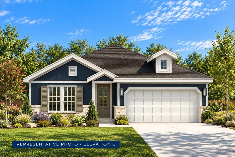 Representative exterior photo of a completed home built from the McKinley F by First Texas Homes in The Meadows, Denton, TX (Image 14).