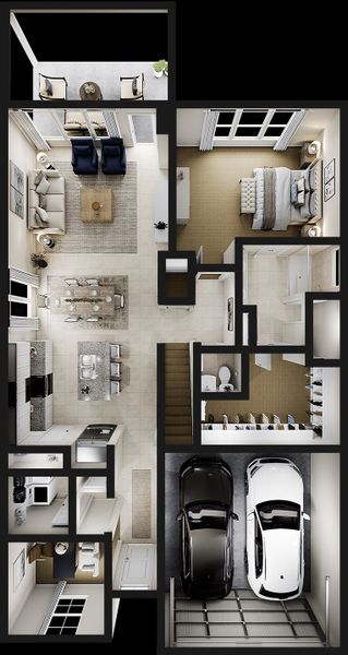 2D floor plan layout for the Daisy by Tri Pointe Homes in Mason Woods, Cypress, TX (Image 4).