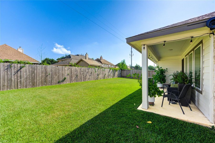 Exterior details and patio area of a home in Palm Royal Estates, Baytown (Image 3). Exterior details and patio area of a home in Palm Royal Estates, Baytown (Image 3).