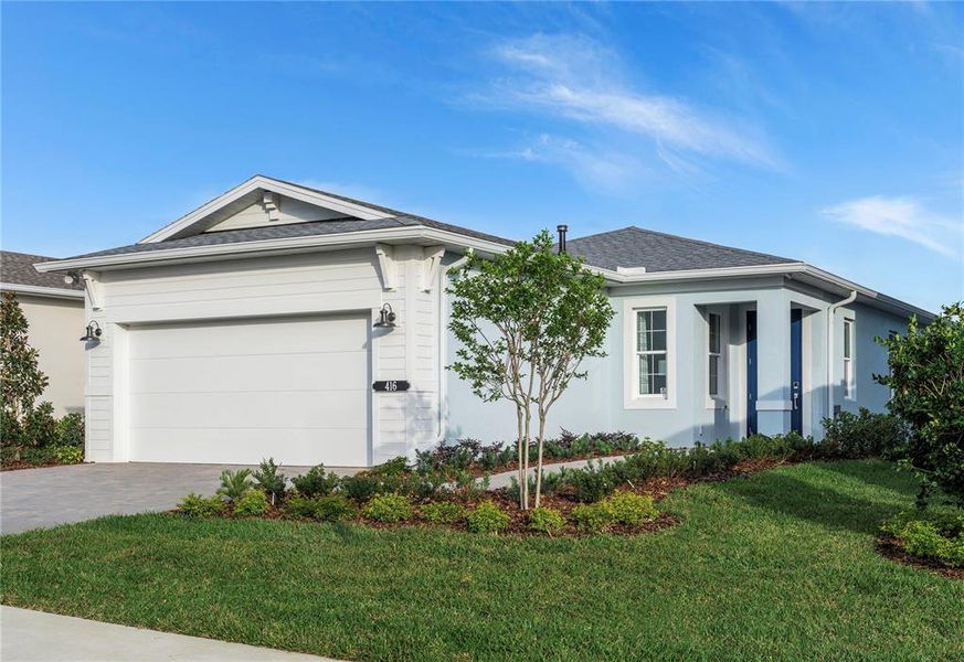 Front exterior of a new home in , Lady Lake, FL, highlighting curb appeal (Image 1). Front exterior of a new home in , Lady Lake, FL, highlighting curb appeal (Image 1).