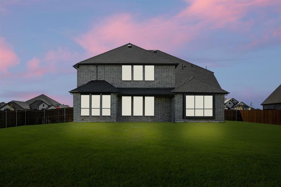 Front exterior of a new home in Coyote Crossing, Godley, TX, highlighting curb appeal (Image 17). Front exterior of a new home in Coyote Crossing, Godley, TX, highlighting curb appeal (Image 17).