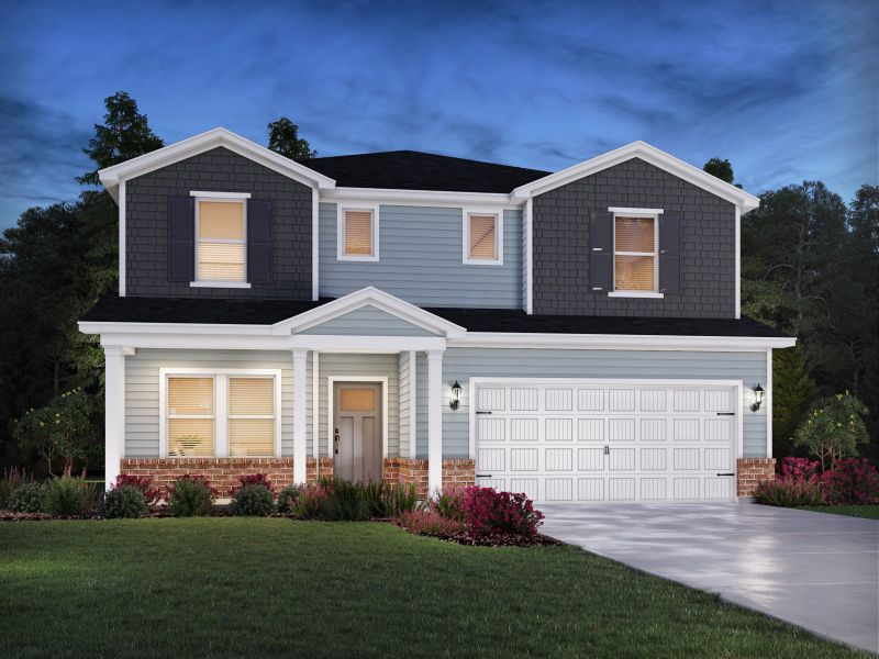Front exterior of a new home in Oakwood, Mebane, NC, highlighting curb appeal (Image 2).