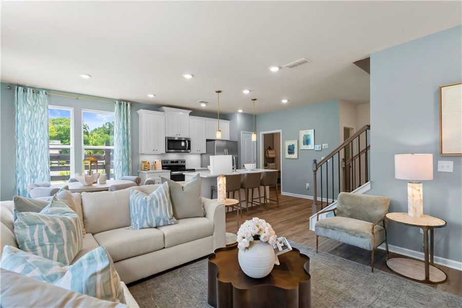 Furnished interior view inside a new home in Langley Overlook, Loganville (Image 35). Furnished interior view inside a new home in Langley Overlook, Loganville (Image 35).