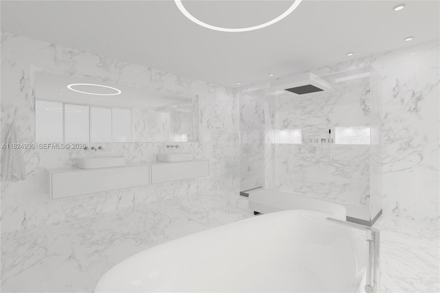 Furnished interior view inside a new home in , Miami (Image 10).