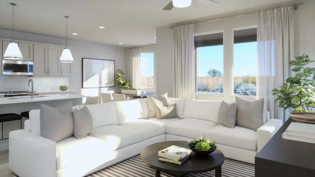 Furnished interior view inside a new home in Freedom at Anthem, Kyle (Image 2). Furnished interior view inside a new home in Freedom at Anthem, Kyle (Image 2).