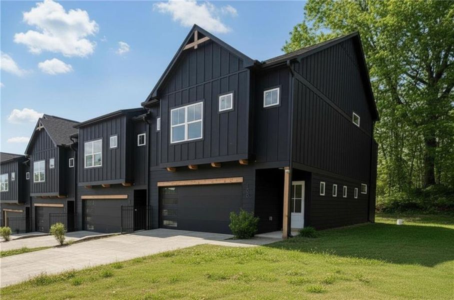 Front exterior of a new home in , Waleska, GA, highlighting curb appeal (Image 21).