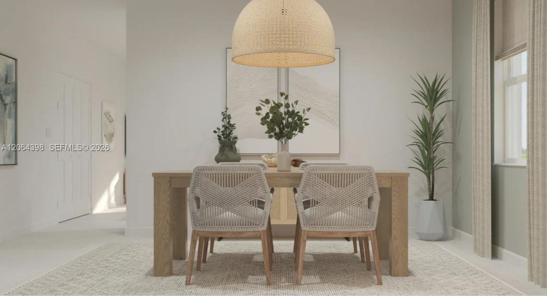 Furnished interior view inside a new home in Heron Pointe, Miami (Image 4).