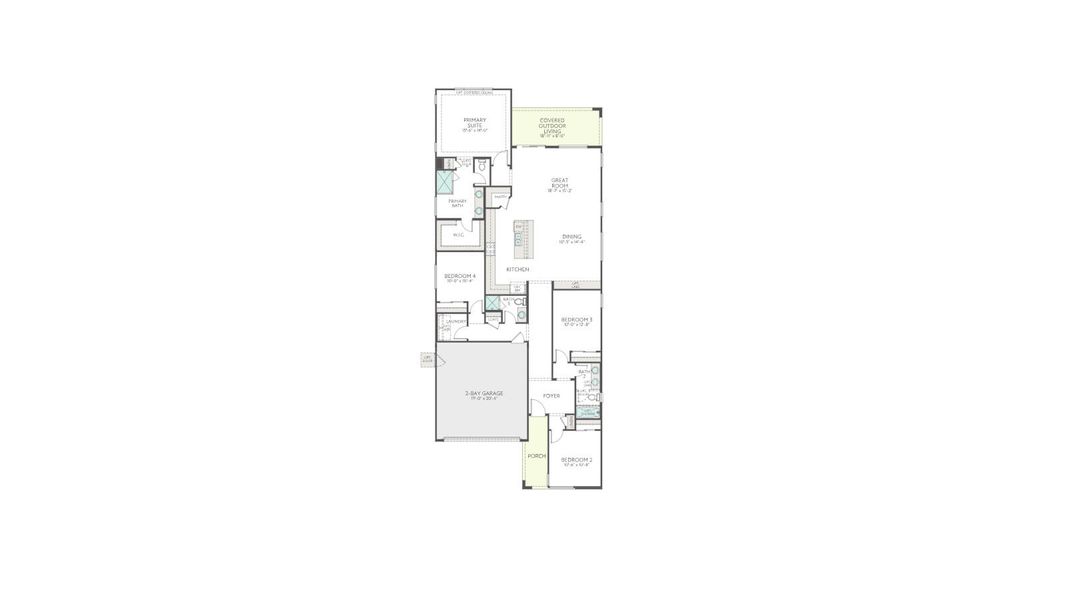 2D floor plan layout for the Granite Plan 3505 by Tri Pointe Homes in Soleo, San Tan Valley, AZ (Image 3).