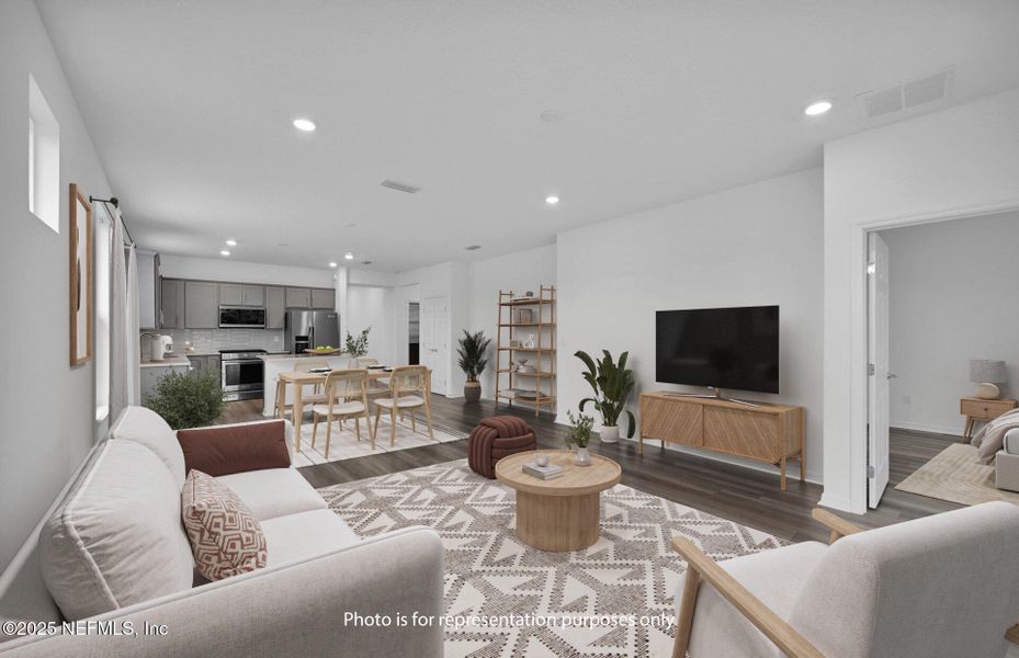 Furnished interior view inside a new home in Del Webb Wildlight, Yulee (Image 9).