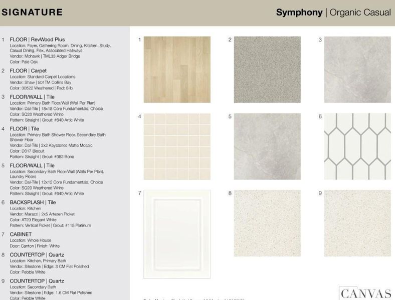 204 Silver Fleet Drive design selections. Home is currently under construction and selections are subject to change.