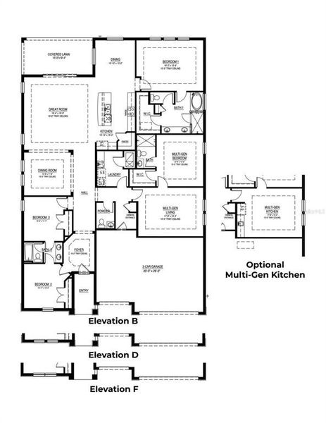 2D floor plan layout of this home in Archer at Two Rivers, Zephyrhills, FL (Image 2).
