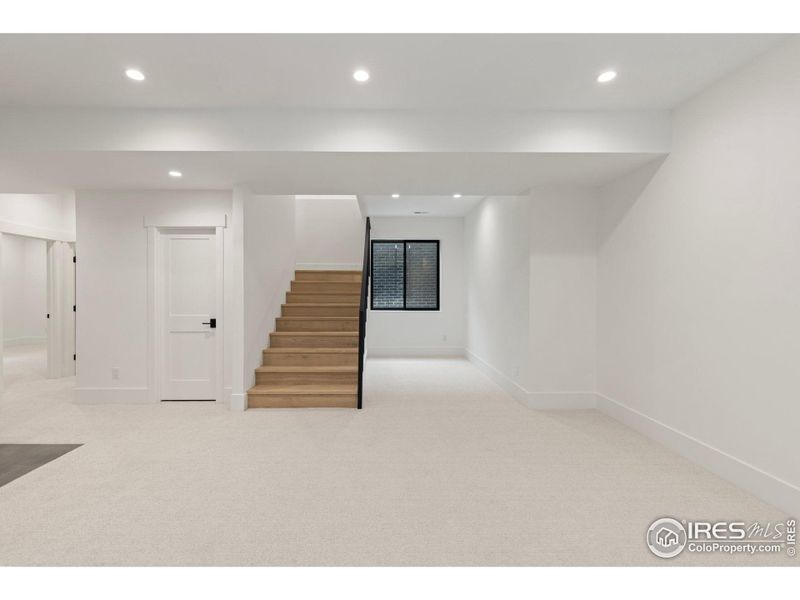 Basement with high ceilings