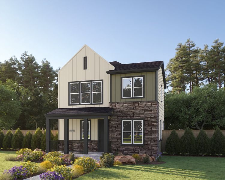 Front exterior of a new home in Uplands, Westminster, CO, highlighting curb appeal (Image 1). Front exterior of a new home in Uplands, Westminster, CO, highlighting curb appeal (Image 1).