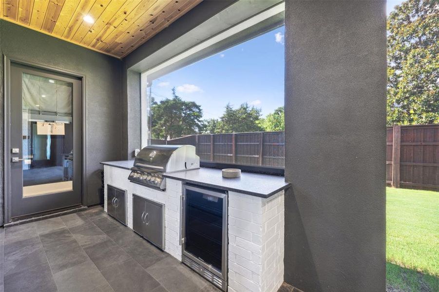 View of patio / terrace featuring area for grilling and a grill