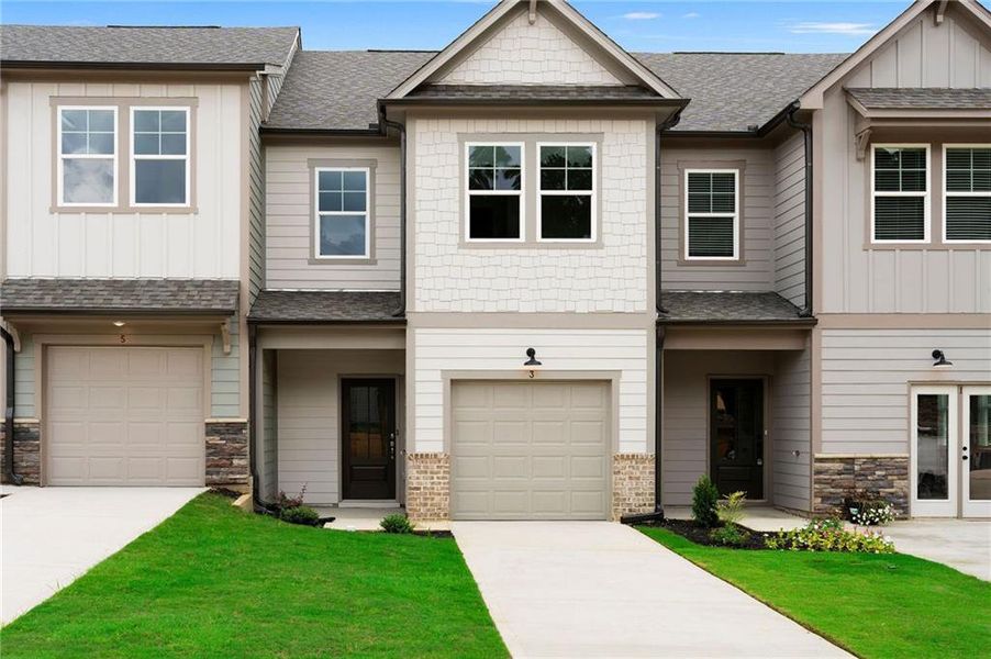 Front exterior of a new home in , Cedartown, GA, highlighting curb appeal (Image 1). Front exterior of a new home in , Cedartown, GA, highlighting curb appeal (Image 1).