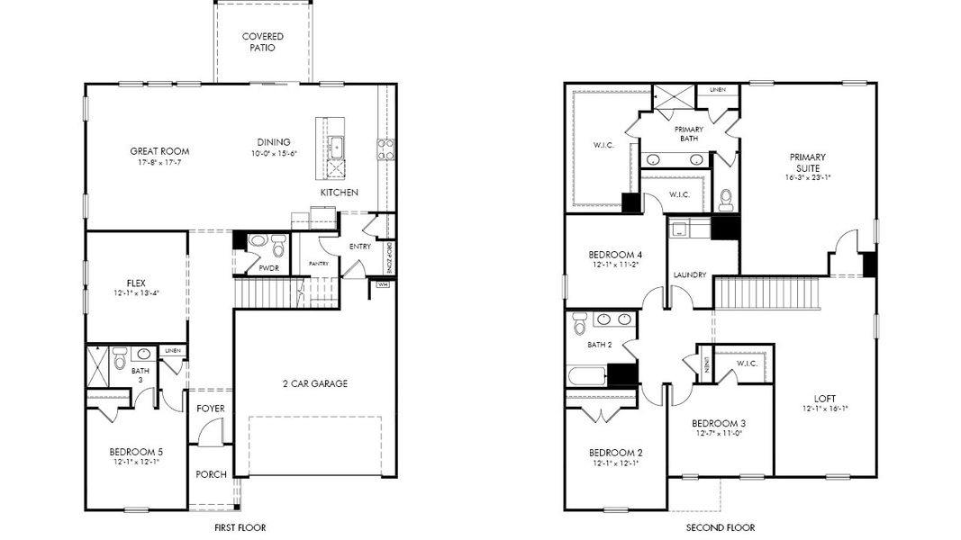 2D floor plan layout of this home in Oakwood, Mebane, NC (Image 2).