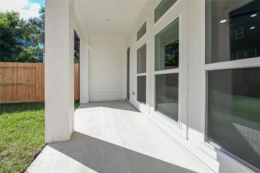 Covered back patio is great for relaxation Covered back patio is great for relaxation