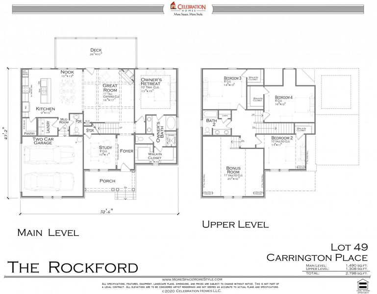 2D floor plan layout for the Rockford by Celebration Homes in Harvest Point, Spring Hill, TN (Image 2). 2D floor plan layout for the Rockford by Celebration Homes in Harvest Point, Spring Hill, TN (Image 2).