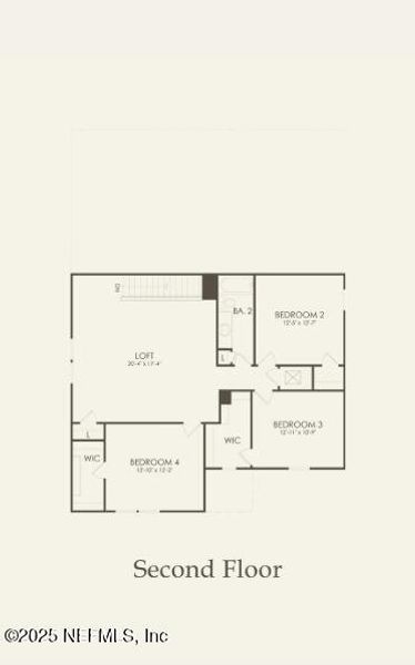 2D floor plan layout of this home in Wells Landing, Jacksonville, FL (Image 2). 2D floor plan layout of this home in Wells Landing, Jacksonville, FL (Image 2).