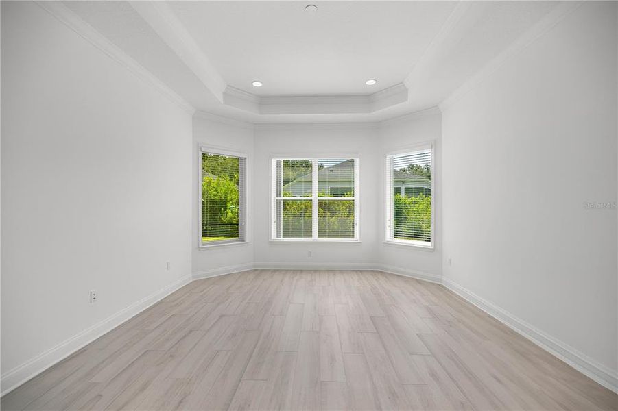 Primary bedroom with beautiful bay window
