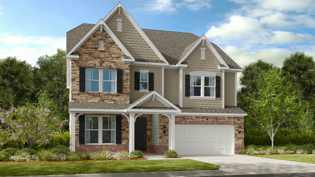 Representative exterior photo of a completed home built from the Waverly by Taylor Morrison in Estates at Sugar Creek, Indian Land, SC (Image 19).