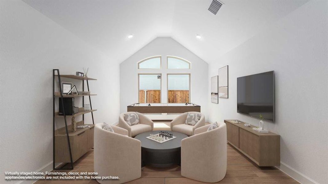 Furnished interior view inside a new home in The Heights At Uptown Celina 50', Celina (Image 14). Furnished interior view inside a new home in The Heights At Uptown Celina 50', Celina (Image 14).