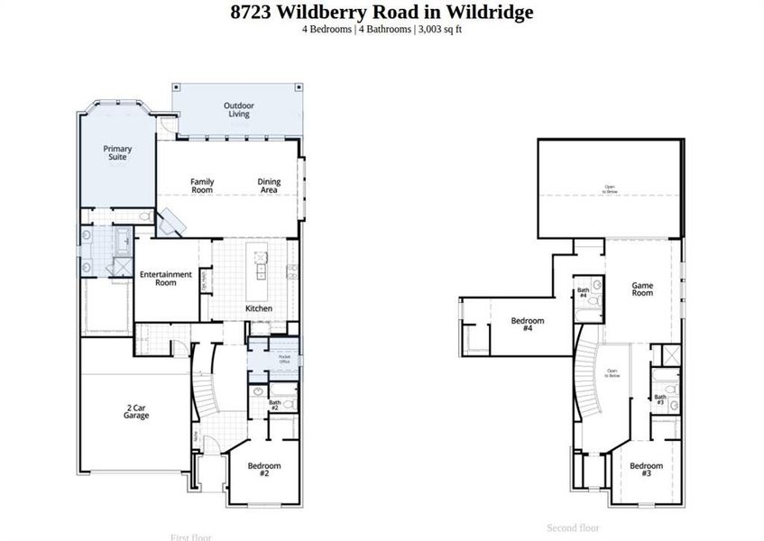2D floor plan layout of this home in Wildridge, Oak Point, TX (Image 3).