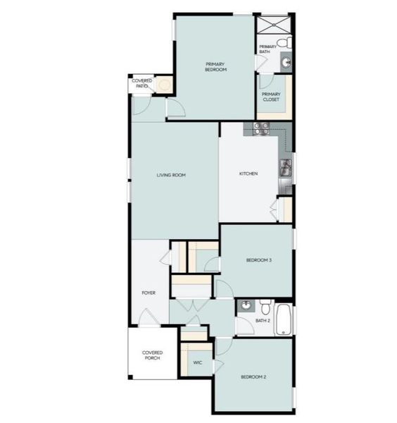 2D floor plan layout of this home in Casetta Ranch, Kyle, TX (Image 5).