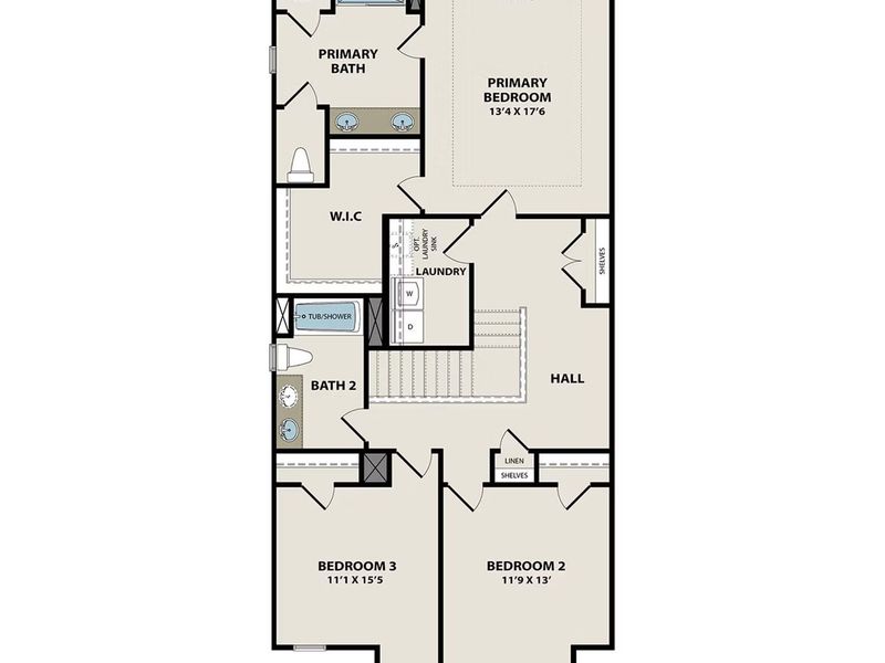 2D floor plan layout of this home in Lake Park Villas, Wylie, TX (Image 4).