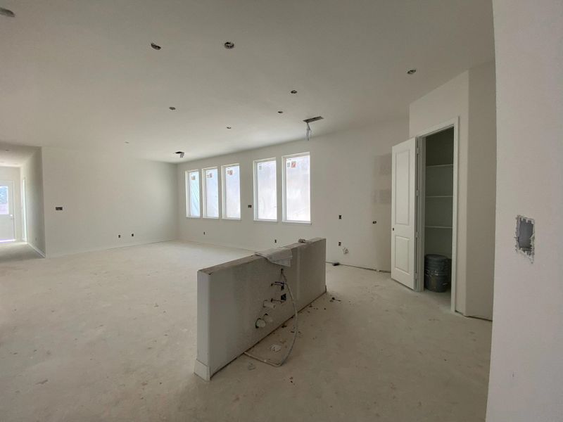 Construction Progress - Kitchen overlooking Family Room