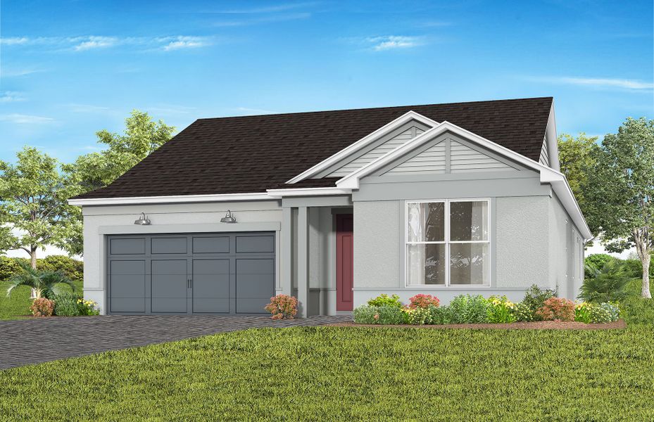 Representative exterior photo of a completed home built from the Garnet by Pulte Homes in Lakehaven Estates, Clermont, FL (Image 7). Representative exterior photo of a completed home built from the Garnet by Pulte Homes in Lakehaven Estates, Clermont, FL (Image 7).