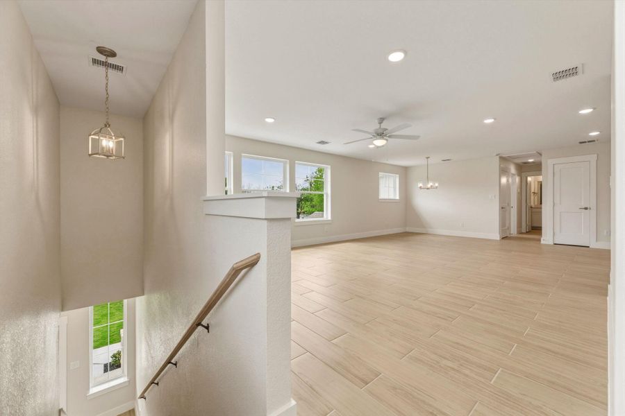 There are steps from inside the home, but this staircase is from a separate entrance to the guest quarters.
