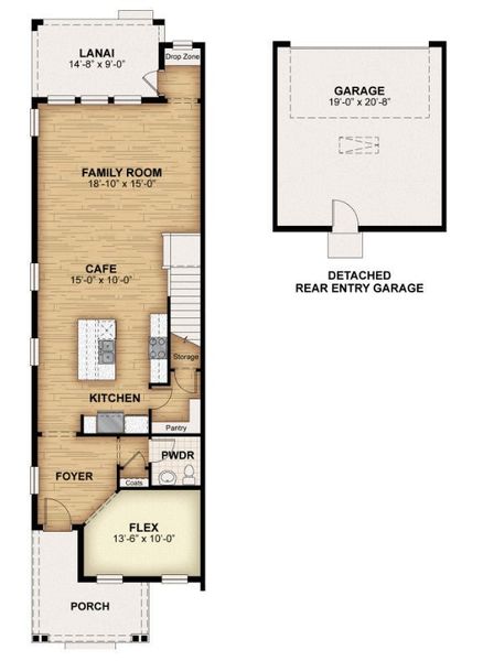 2D floor plan layout for the Franklin by Rockwell Homes in Harvest at Ovation - Townhomes, Winter Garden, FL (Image 5). 2D floor plan layout for the Franklin by Rockwell Homes in Harvest at Ovation - Townhomes, Winter Garden, FL (Image 5).