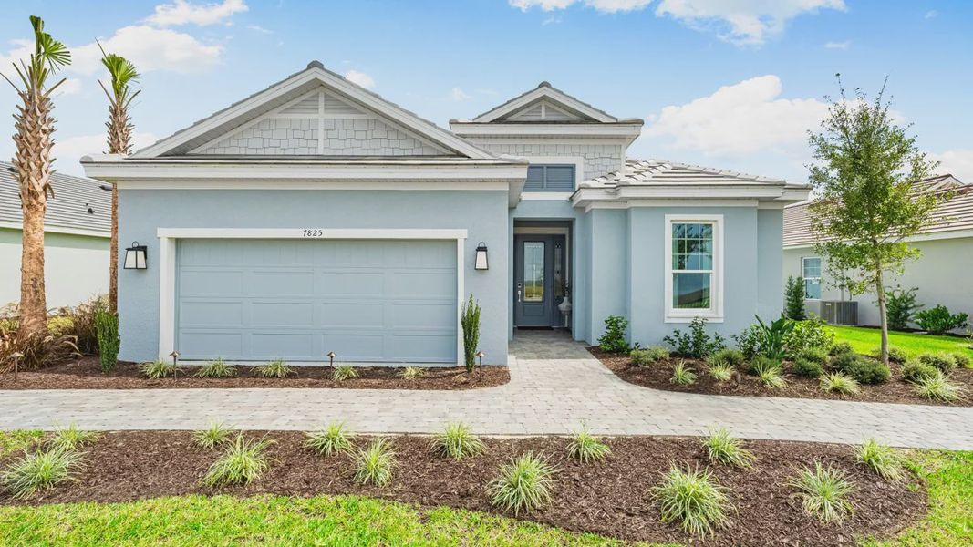 Representative exterior photo of a completed home built from the Lazio II by Taylor Morrison in Esplanade at Wellen Park, Englewood, FL (Image 27). Representative exterior photo of a completed home built from the Lazio II by Taylor Morrison in Esplanade at Wellen Park, Englewood, FL (Image 27).