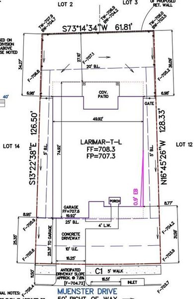 6713 Muenster Drive Preliminary Plot Plan
