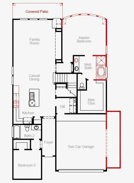 2D floor plan layout of this home in The Trails, New Caney, TX (Image 3).