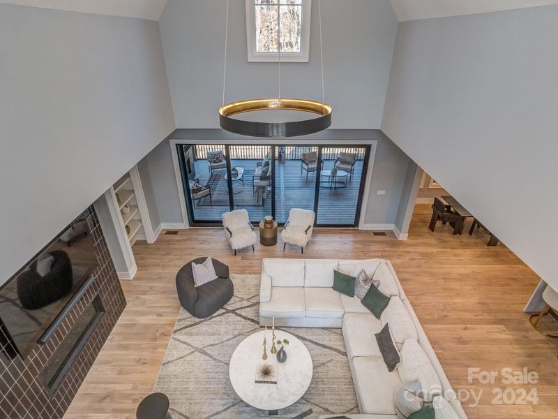 View of Great Room from Upper Floor Loft